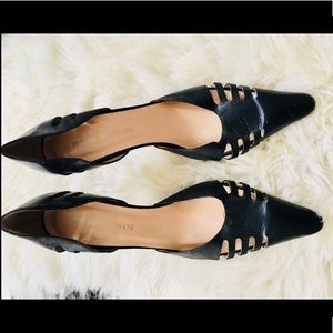 Emporio Armani Black Leather Heels Size 41 / 10